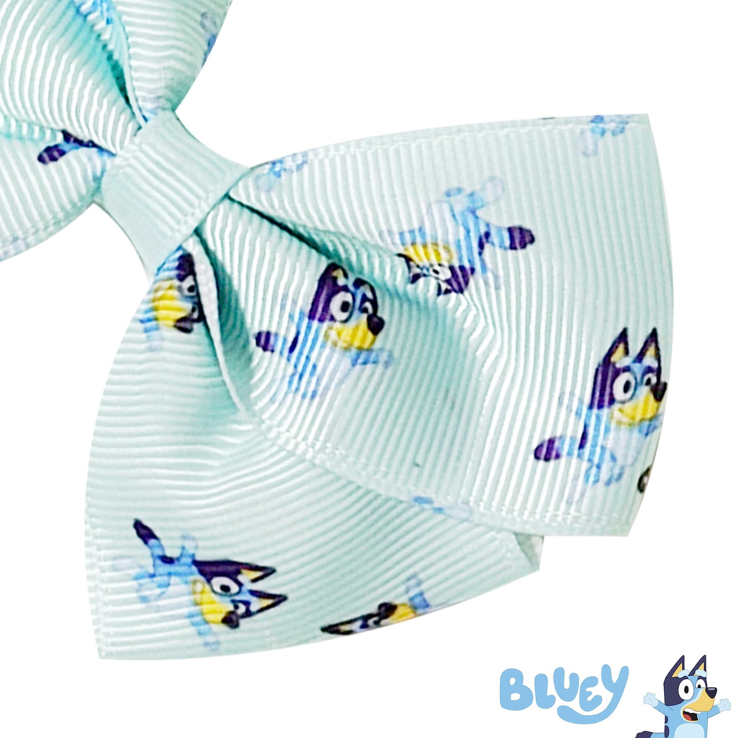 Bluey Kids Hair Bows - Hair Accessories Gift Set- 7 Pcs 4 Inch Bow Bundle- For Girls- Different Print On Each Clip- Alligator Cl