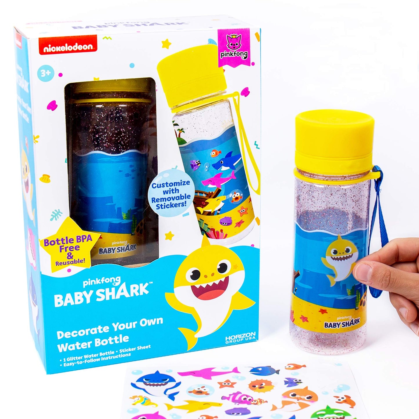 Horizon Group Usa Baby Shark Decorate Your Own Water Bottle