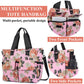 H Hikker-Link Womens Large Floral Waterproof Diaper Bag Weekend Bags Handbag For Mom Tote Bag Changing Pad Dark Blue