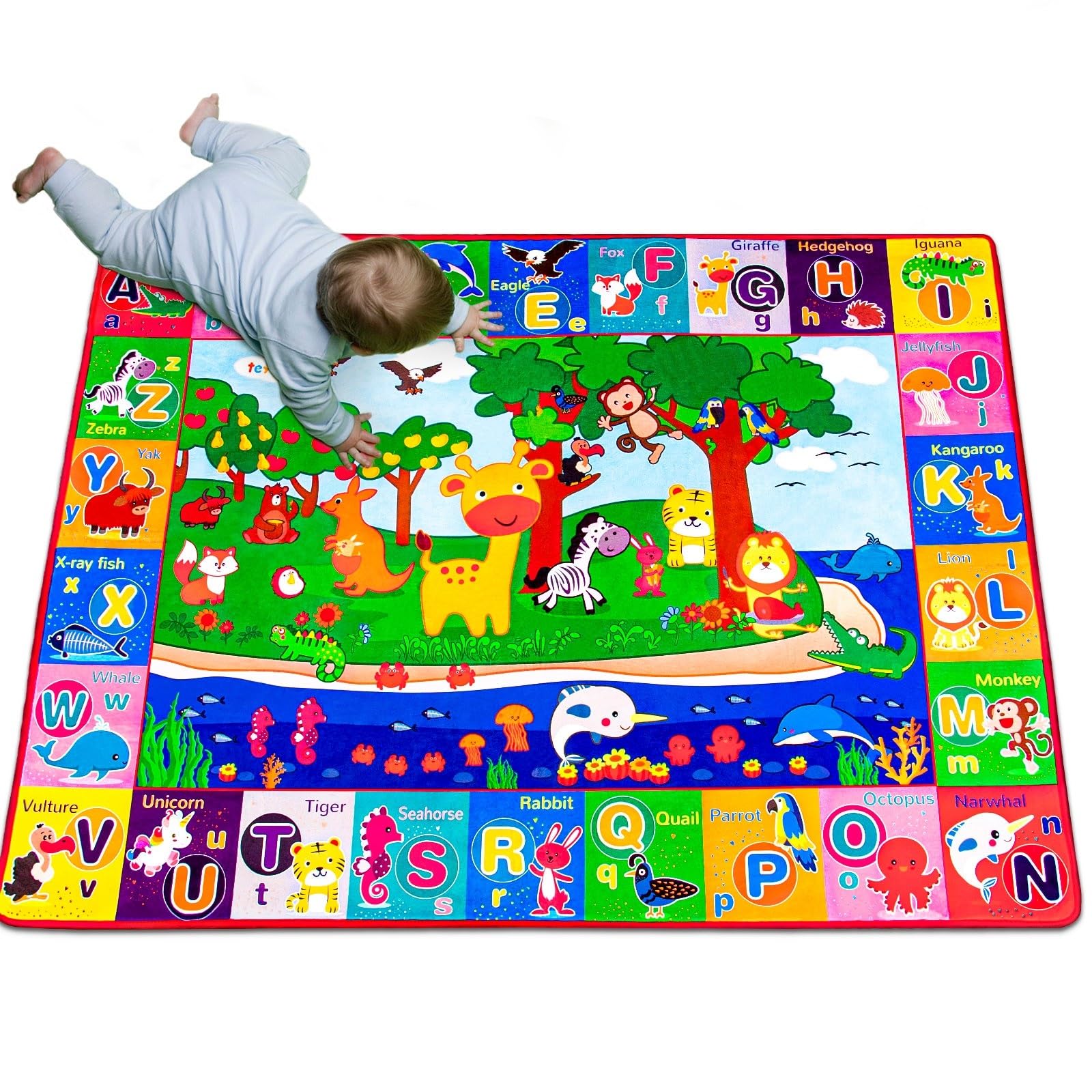Teytoy Baby Cotton Play Mat, Crawling Mat For Floor Mat Large Super Soft Extra Thick (0.6Cm), Plush Surface Foldable Non-Slip No