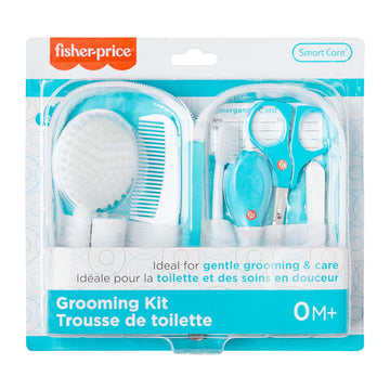 Smart Care Fisher-Price 12-Piece Baby Grooming Kit, Newborn Essentials, Baby Gift Set, Includes Baby Nail Kit, Baby Oral Care, B