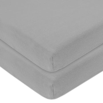 American Baby Company 2 Pack 100% Natural Cotton Fitted Pack and Play Sheets 39 x 27 - Soft & Breathable Pack N Play Sheets for 