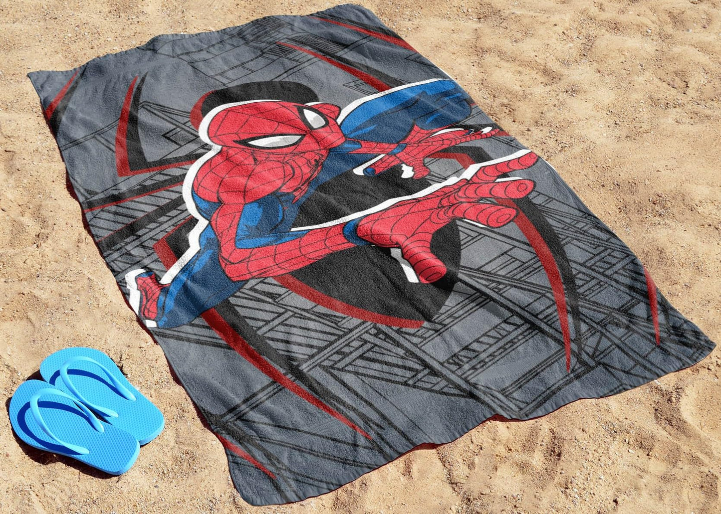 Jay Franco Marvel Spiderman Bath Pool Beach Towel - Kids Grey Super Soft & Absorbent 100% Cotton Towel, Measures 28 X 58