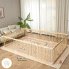 Playpen Large Foldable Play Pen for Toddlers 1-3,Easy Assemble Play Yard Wooden Baby Gates with Door,Expandable Play pens for Ki
