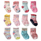 12 Pairs Toddler Girl Grip Socks Non Skid Cotton Crew Socks, Baby Socks Girl Anti Slip Socks For Kids Girls (12 Pairs, 1-3 Years