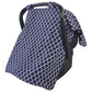 Hudson Baby Unisex Baby Reversible Car Seat and Stroller Canopy, Navy Trellis, One Size