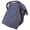Hudson Baby Unisex Baby Reversible Car Seat and Stroller Canopy, Navy Trellis, One Size