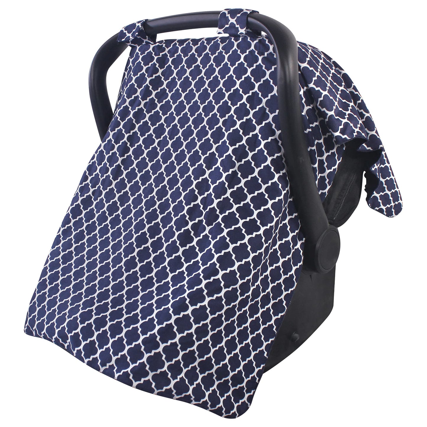 Hudson Baby Unisex Baby Reversible Car Seat and Stroller Canopy, Navy Trellis, One Size