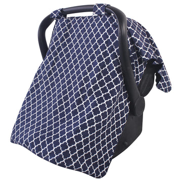 Hudson Baby Unisex Baby Reversible Car Seat and Stroller Canopy, Navy Trellis, One Size