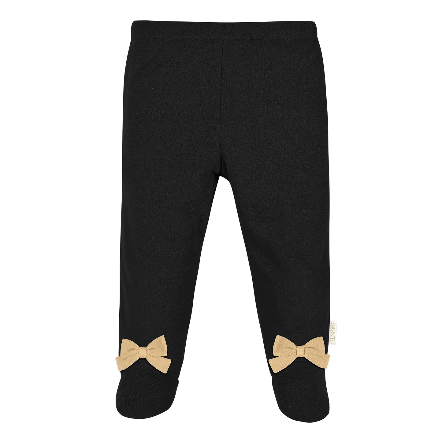 Gerber Nfl New Orlean Saints 3 Pack Bodysuit Footed Pant And Cap Registry Gift Set, Black/White New Orlean Saints, 0-3M