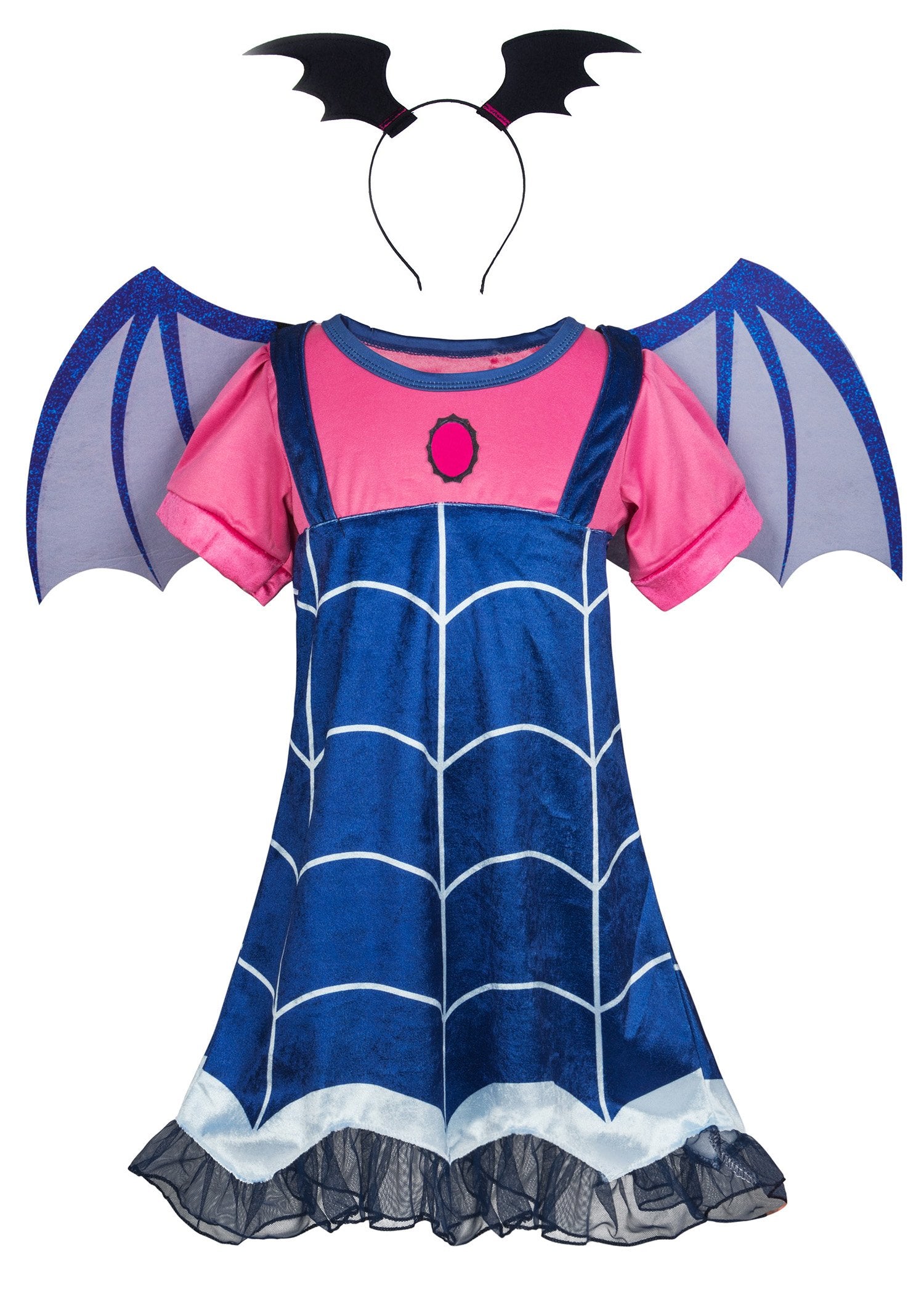 Mssmile Little Girls Cartoon Costume Little Girl Blue Skirt Set Hair Band+Wing Halloween Cosplay Outfit (Blue, 110Cm/4-5Y)
