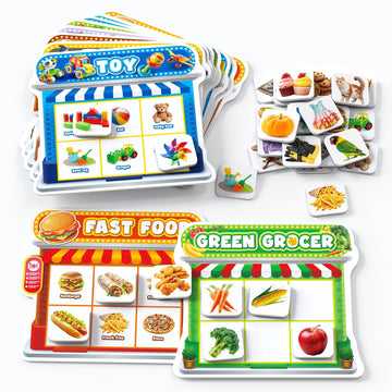 Coogam Magnetic Sorting Toys, Montessori Fridge Magnets Matching Game, Food Pets Grocery Furniture Category Recognition, Educati