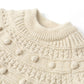 Curipeer Baby Boy 'S Girl 'S Crew Neck Knitted Sweater Handmade Pompom Rib Knit Pullover Outfits Beige 6T
