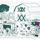 Modern-Twist Mark-Mat Set 100% Food-Grade Silicone, Waterproof And Reusable Color Sheet & 3 Dry Erase Markers For Kids - Farm Bu