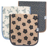 Baby Burp Cloth Large 21''X10'' Size Premium Absorbent Triple Layer 3-Pack Gift Set 'Gemma In Tan' By Copper Pearl