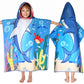 Shark Hooded Towels for Kids, with Backpack, Kids Beach Towel 30x 25 for 3-10 Years, Shark Gifts for Boys Girls, Toddler Swim Co