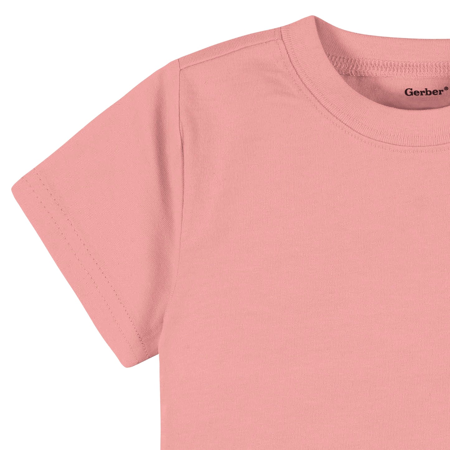 Gerber Baby Toddler 5-Pack Solid Short Sleeve T-Shirts Jersey 160 Gsm, Mauve Pink, 3T