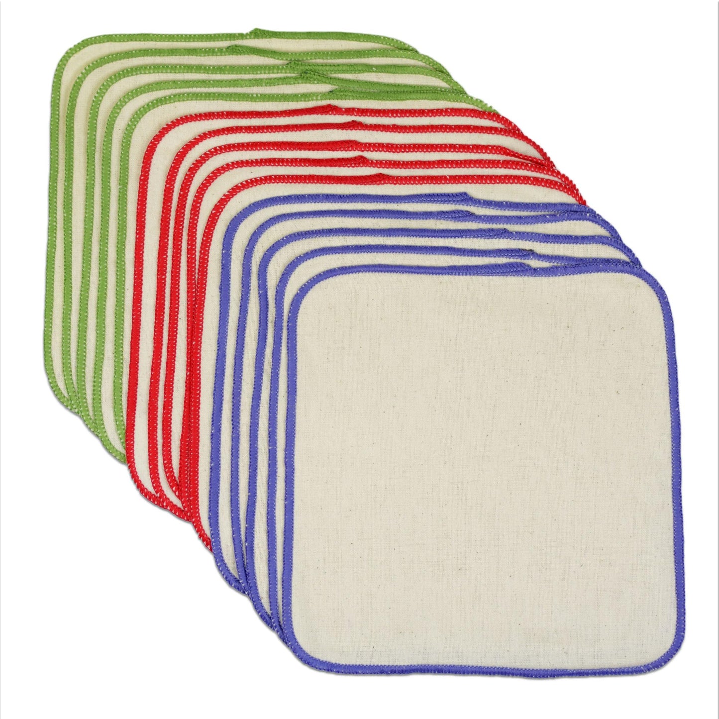 Osocozy Flannel Cloth Baby Wipes - Reusable And Washable Saves Money - 15 Pack Unbleached/Natural 100% Cotton - Soft And Durable