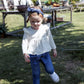 Nzrvaws Infant Toddler Baby 18 Months Girls Clothes Long Sleeve Ruffles White Shirt Tops + Denim Blue Long Pants+ Headband Fall