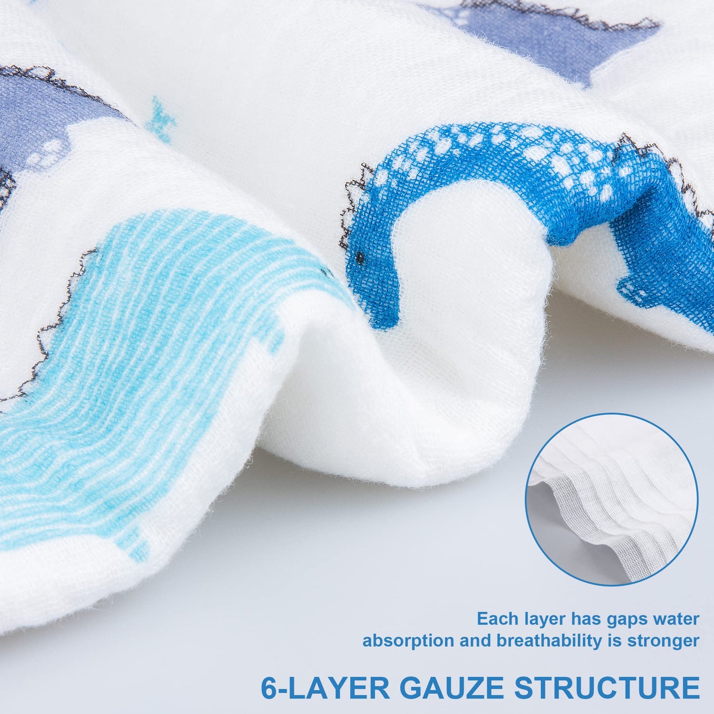 Hooded Towel Muslin Hooded Towel Made From Organic Cotton 6-Layer Cotton Bath Towel, Soft Bath Towels 27.5X55 Inches For Toddler