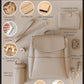 Mia + Sophia Leather Diaper Bag Backpack With Usb Charging Port, Changing Pad, Stroller Straps, And Bottle Holder (Beige Olivia)