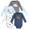 Hudson Baby Unisex Baby Cotton Long-Sleeve Bodysuits, Arctic Animals, 0-3 Months