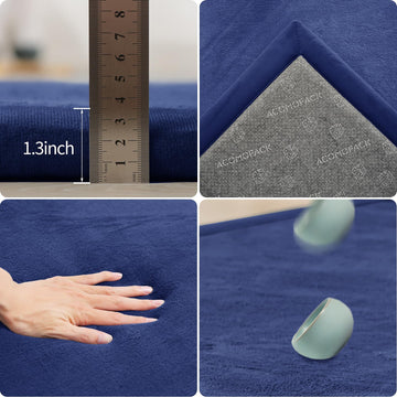 Acomopack Baby Play Mat For Floor 1.3' Thick Memory Foam Play Mat 39'  59' Tummy Time Crawling With Non-Slip Bottom For Livin