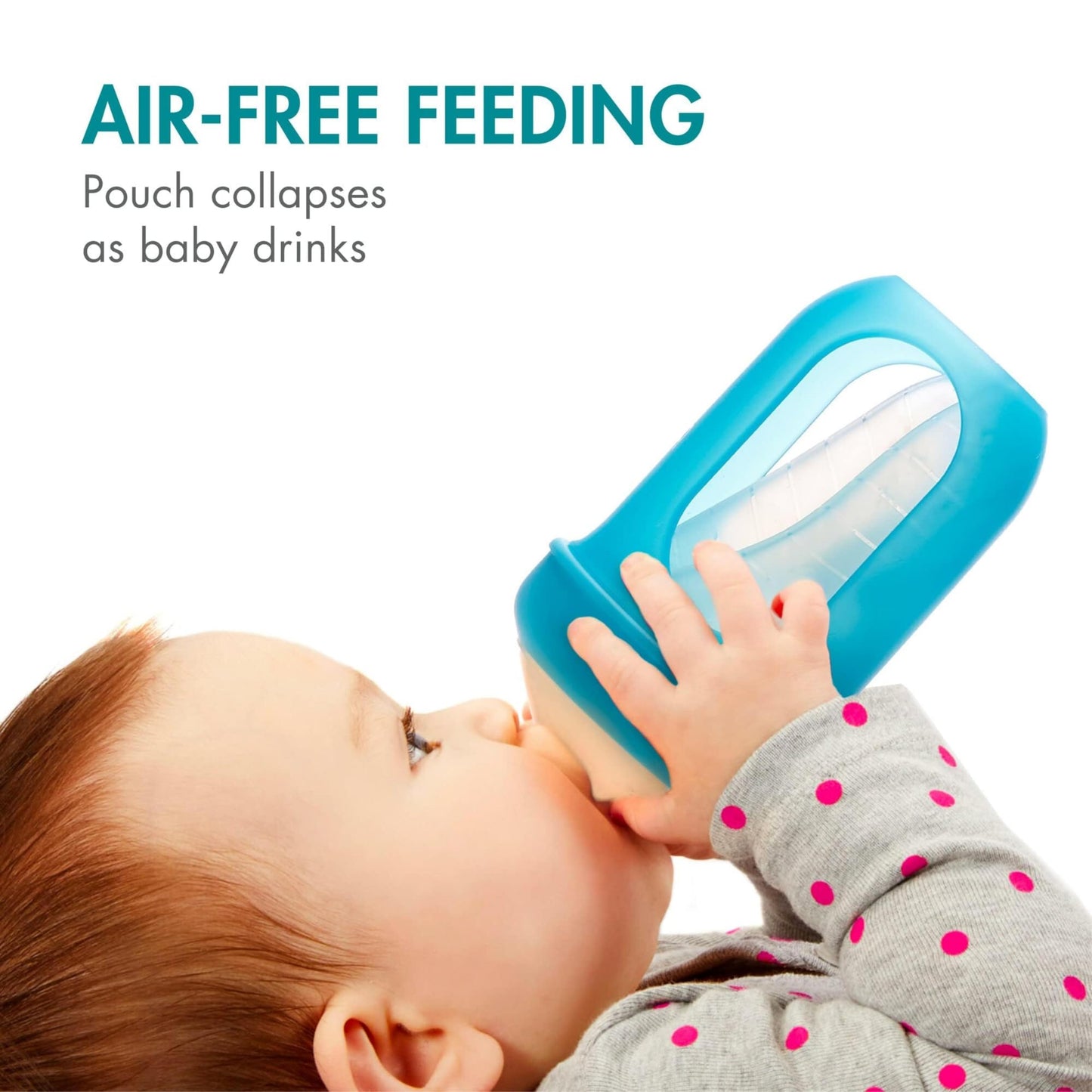 Boon Nursh Reusable Silicone Baby Bottles With Collapsible Silicone Pouch Design - Everyday Baby Essentials - 3 Count - Stage 1
