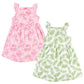 Hudson Baby Girls' Toddler Cotton Dresses, Palm Leaf, 4T