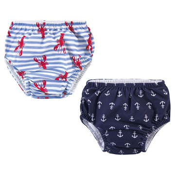 Hudson Baby Unisex Baby Swim Diapers, Anchors, 0-6 Months