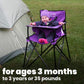 ciao! baby Portable High Chair for Travel, Fold Up High Chair with Tray, Purple