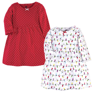 Hudson Baby Girl'S Cotton Dresses, Christmas Lights, 0-3 Months