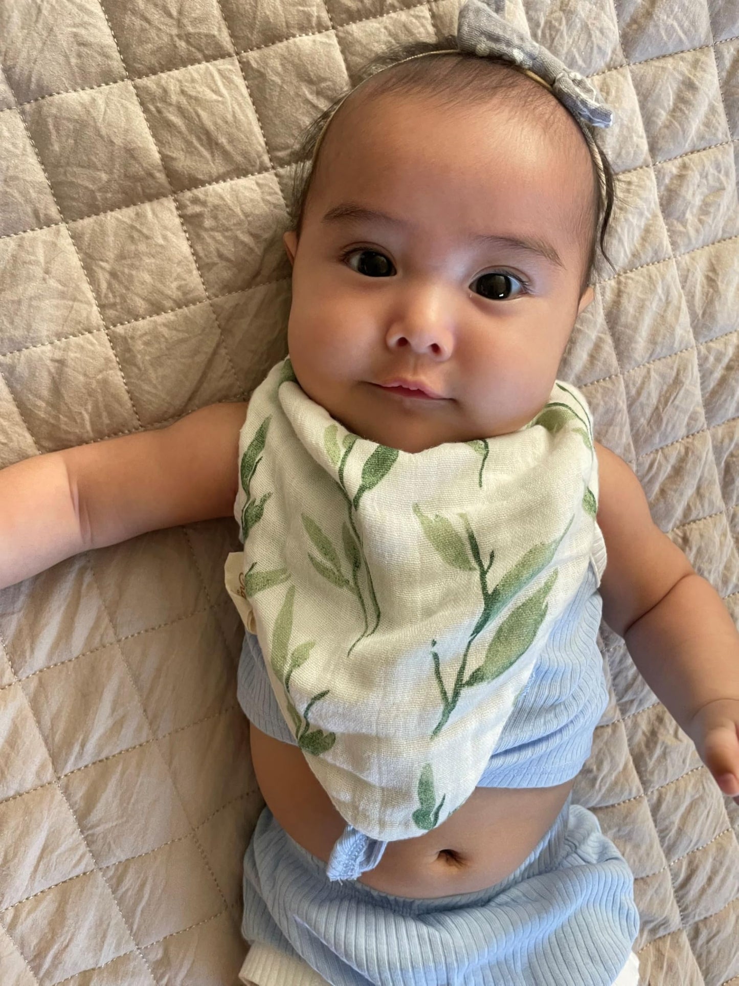 Crane Baby Soft Muslin Baby Bib Set, Adjustable And Absorbent Bandana Style Bibs For Boys And Girls, Floral, 3 Piece, 18.5    X