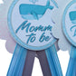 2 Mommy & Daddy To Be Pin Whale Ocean Baby Shower It'S A Boy For Parents To Wear, Blue & White Sprinkle