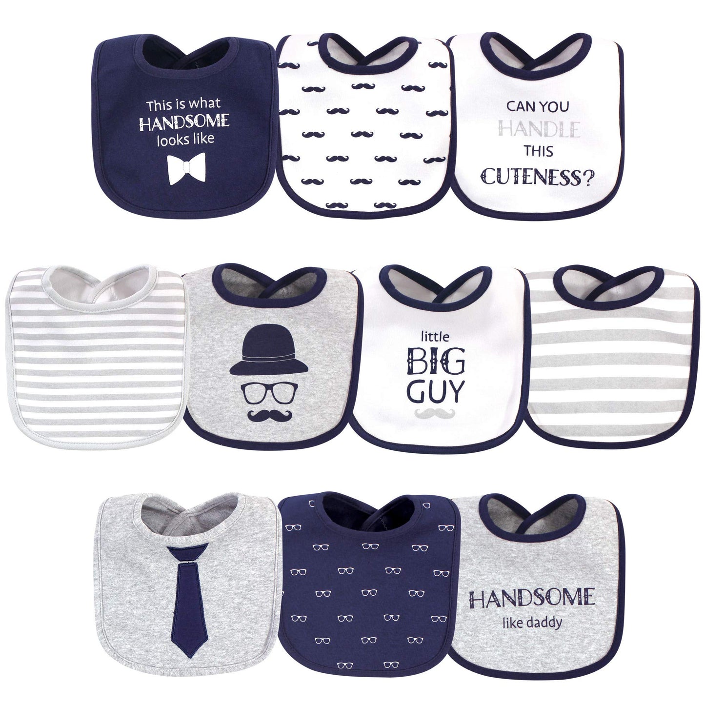 Hudson Baby Unisex Baby Cotton Bibs, Handsome Like Daddy, One Size