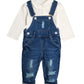 Chumhey Baby & Toddler Boys Jean Overalls Pants Set,Blue,6-12 Months