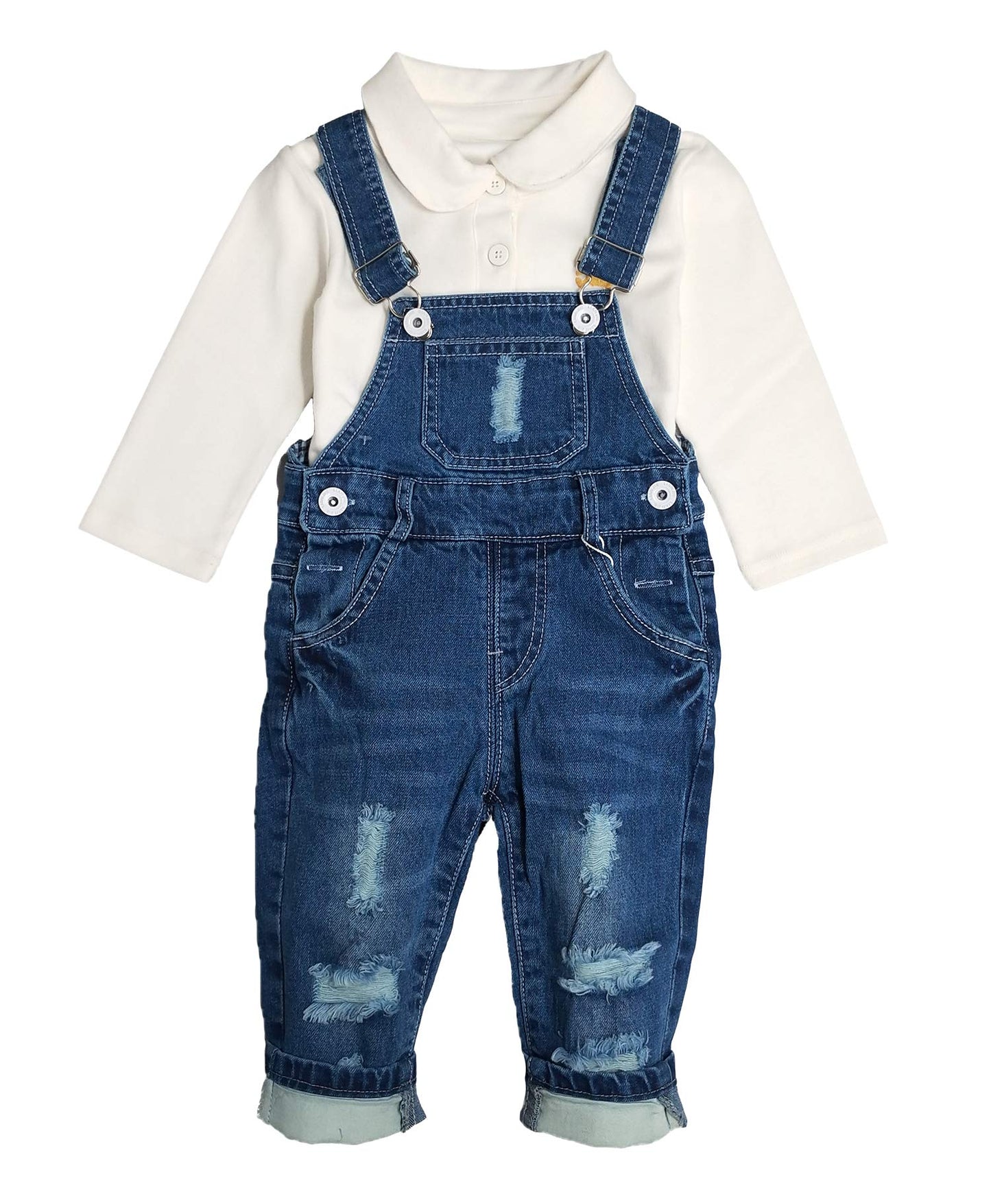 Chumhey Baby & Toddler Boys Jean Overalls Pants Set,Blue,12-18 Months