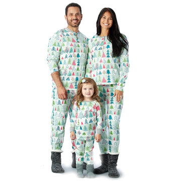 Honestbaby Baby-Organic Cotton Holiday Family Jammies, Feelin' Pine, Women'S 2-Piece Pajama Set Medium