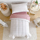 Joyreap 4 Piece Cotton Toddler Bedding Set For Girls, Flower Stripes Boho Design, Soft Breathable Cotton Toddler Comforter Set,