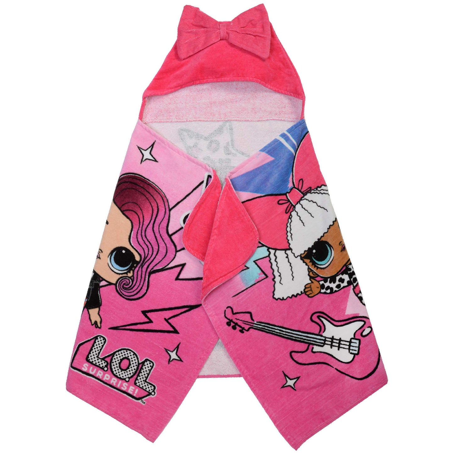 L.O.L. Surprise Soft Cotton Hooded Bath Towel Wrap, 24    X 50   , Pink