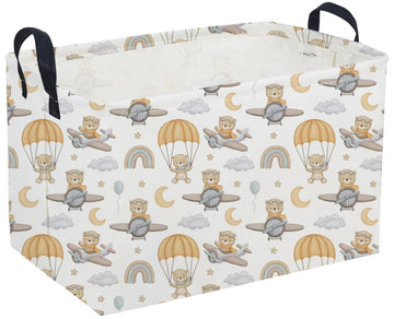 Sanjiaofen Rectangular Easter Baskets, Kids Easter Storage Bins Organizer.Cute Storage Basket with Handles.Boys and Girls,Easter