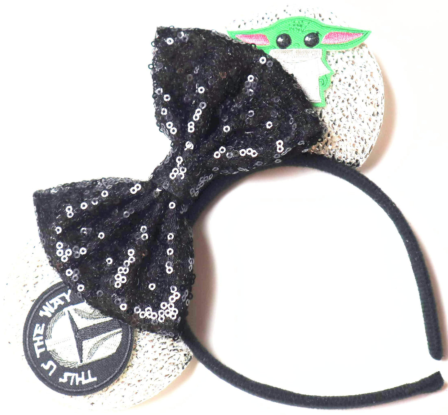 Clgift Ears, Black Mouse Ears, Darth Vader, Mickey Ears (Yoda-This Is The Way)