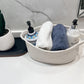 Giftexpress White Woven Basket - 13' X 8' X 5' Cotton Rope Organizing Baskets For Baby Items Or Cat & Dog Toys - Cute Soft Gi