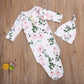 Infant Newborn Baby Girls Floral Sleep Gown Headband Sleepwear Romper Sleeping Bags Outfits (Floral&Pinkgreen, 0-3 Months)