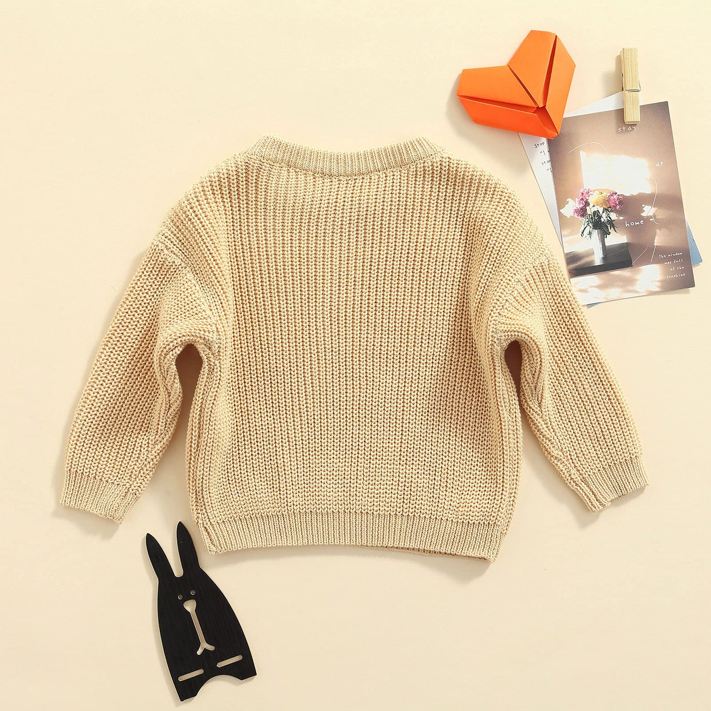 Baby Girl Boy Knit Sweater Blouse Pullover Sweatshirt Warm Crewneck Long Sleeve Tops For Infant Toddler (A-Cream, 3-4T)