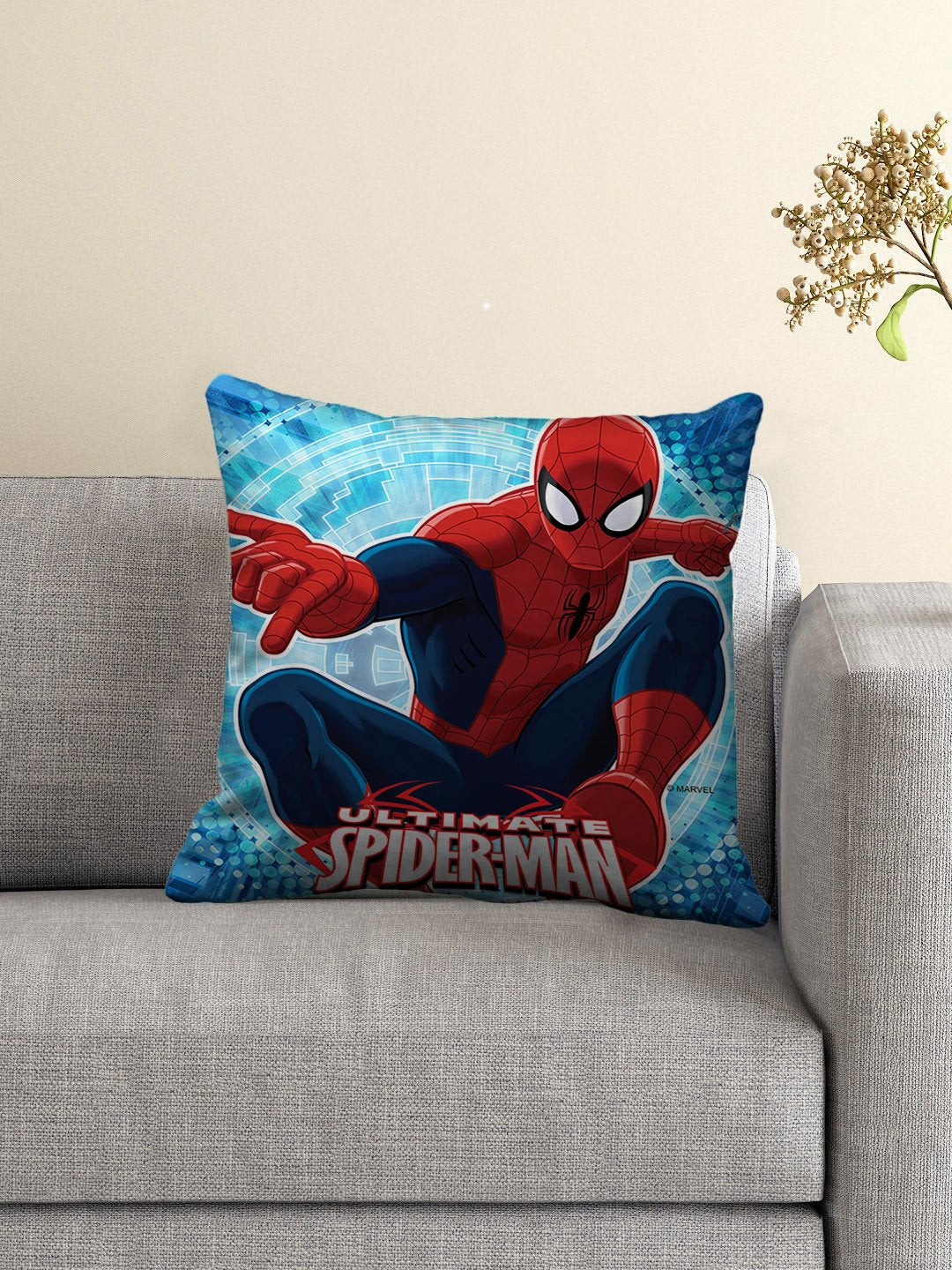 Marvel Athom Living Spider Man Filled Cushion with Cover 40x40 cm (Multi4)