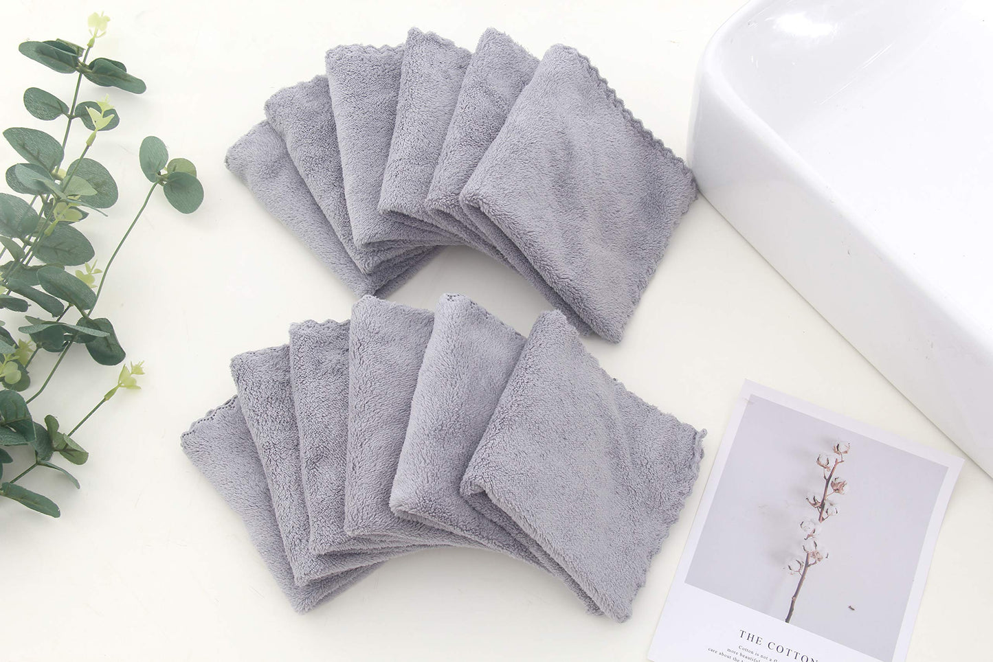 Spotted Play Soft 12 Pack Baby Washcloths - Extra Absorbent Wash Clothes For Newborns, Infants And Toddlers - Suitable For Baby