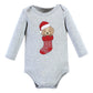 Hudson Baby Unisex Baby Cotton Long-Sleeve Bodysuits, Christmas Dog, 3-6 Months
