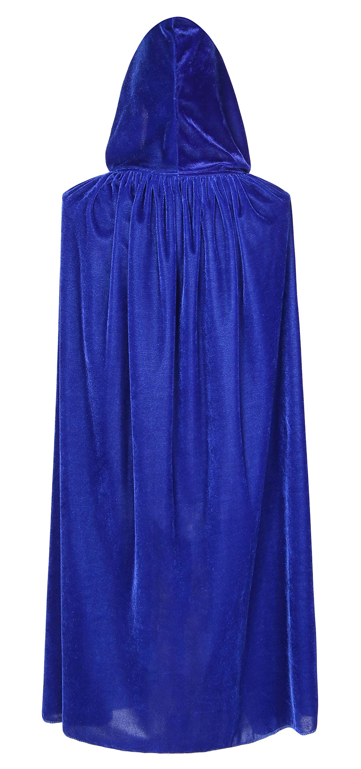 Bigxian Kids Hooded Velvet Cloak Halloween Christmas Cosplay Fancy Cape Blue
