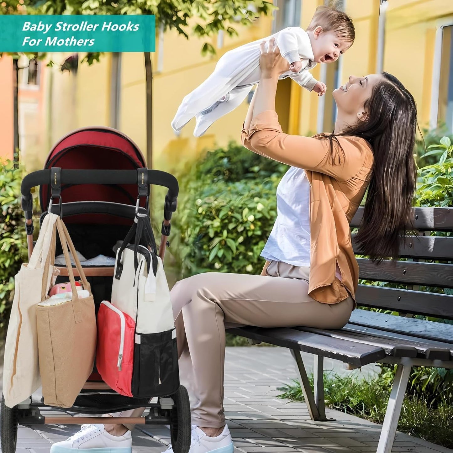 2Pack Universal Baby Stroller Hooks Clips For Hanging Bags And Shopping,Convenient Stroller Straps Accessories Perfect For Uppab